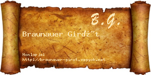 Braunauer Girót névjegykártya